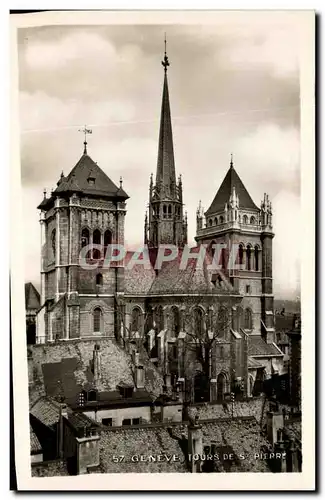 Cartes postales moderne Geneve Tours de St pierre