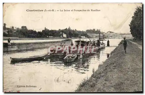 Cartes postales Chartrettes La Seine et Perspective de Rouilion Peniche