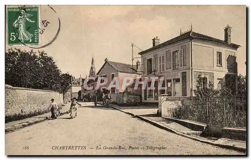 Cartes postales Chartrettes La Grande Rue Postes et Telegraphes