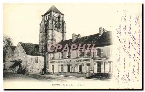 Cartes postales Chartrettes L&#39Eglise Ecole de garcons