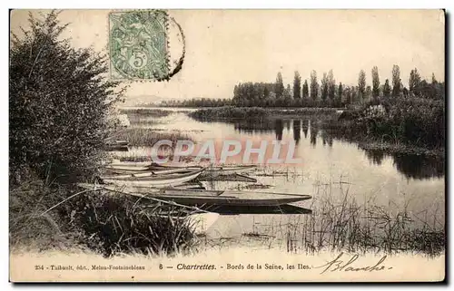 Cartes postales Chartrettes Les Bords de la Seine Barques