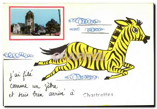 Cartes postales moderne Chartrettes Zebre