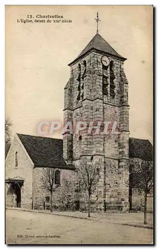 Ansichtskarte AK Chartrettes L&#39Eglise Datant du 13eme siecle