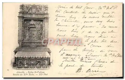 Cartes postales Abbeville Eglise St Vulfran Retable