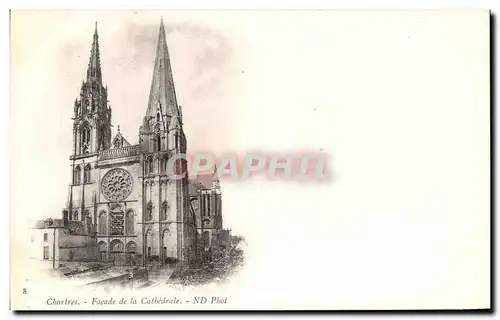 Cartes postales Chartres Facade de la Cathedrale