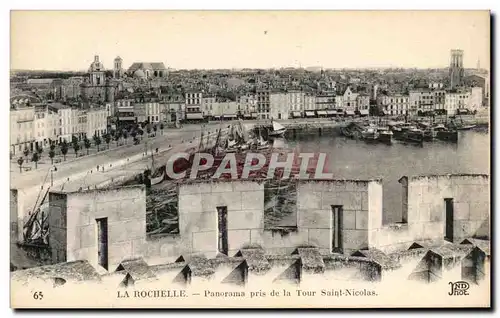 Cartes postales La Rochelle Panorama Pris de La Tour Saint Nicolas Bateaux