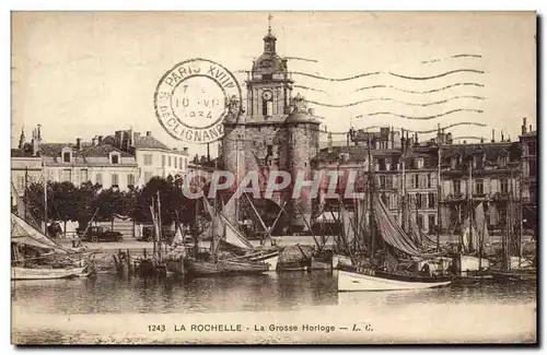 Cartes postales La Rochelle La Grosse Horloge Bateaux