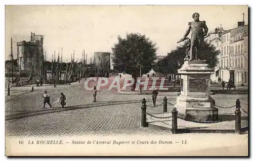 Ansichtskarte AK La Rochelle Statue de l&#39amiral Duperre et cours des dames