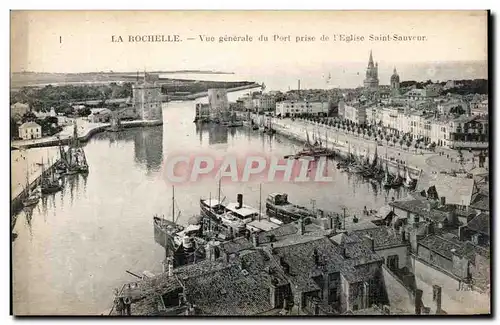 Ansichtskarte AK La Rochelle Vue generale du Port prise de I&#39Eglise Saint Sauveur Bateaux