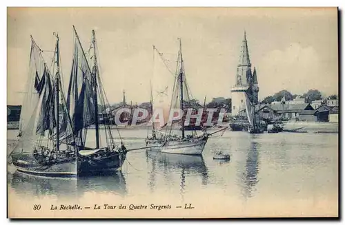 Ansichtskarte AK La Rochelle La Tour des Quatre Sergents Bateaux