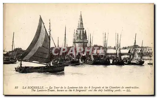 Cartes postales La Rochelle La Tour de la Lanterne dite des 4 sergents Bateaux