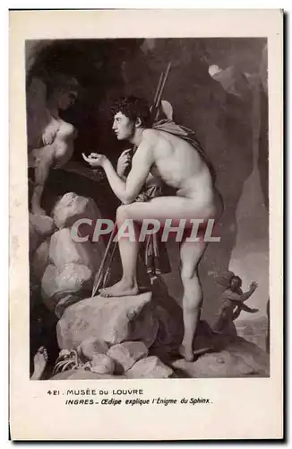 Ansichtskarte AK Musee De Louvre Ingres Oedipe explique l&#39enigme du sphinx