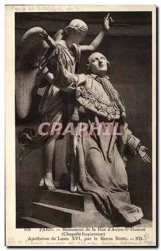 Cartes postales Paris Monument De La Rue d&#39anjou St Honore Apotheose De Louis XVI par le Baron Bosio