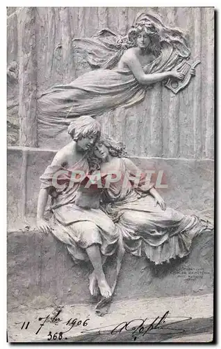 Cartes postales Enfants Muse Lyre