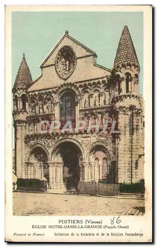 Cartes postales Poitiers Eglise Notre Dame La Grande