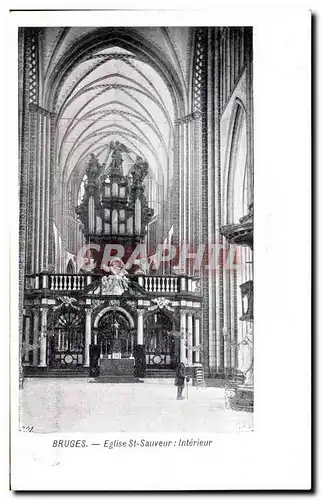 Cartes postales Bruges Eglise St Sauveur Interieur