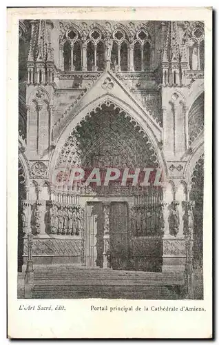 Cartes postales Portail principal de la Cathedrale d'Amiens