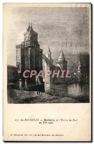 Cartes postales La Rochelle Restitution de l'Entree du Port XV Siecle