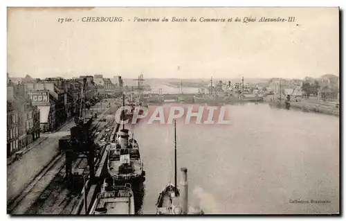 Ansichtskarte AK Cherbourg Panorama du Bassin du Commerce et du Quai Alexandre III Bateaux