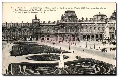 Ansichtskarte AK Paris Le Louvre Le Carrousel Et La Statue De Paris