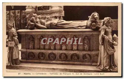 Cartes postales Nantes Cathedrale Tombeau de Francois II duc de Bretagne Lion