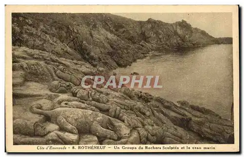 Cartes postales Rotheneuf Un Groupe De Rochers Sculptes Et Le Veau Marin