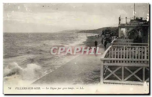 Ansichtskarte AK Villers sur Mer La Digue par gros temps