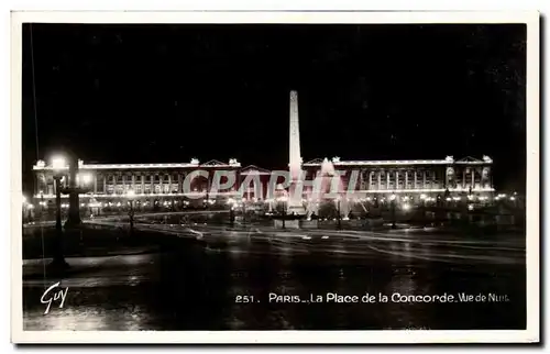 Ansichtskarte AK Paris La Place de la Concorde Vue de nuit