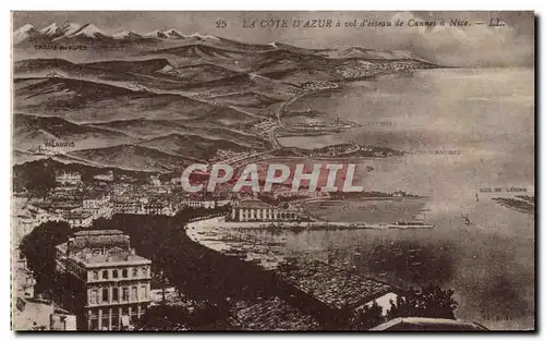 Cartes postales La Cote D&#39Azur A vol d&#39Oiseau De Cannes a Nice