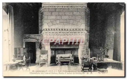 Cartes postales Langeais Le Chateau Cheminee Du Grand Saion Salle d&#39Anne De Bretogue