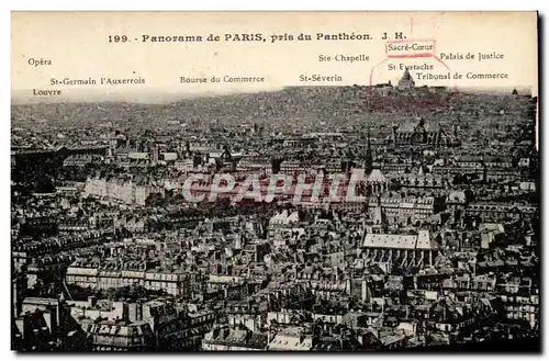 Cartes postales Panorama De Paris Pris Du Patheon