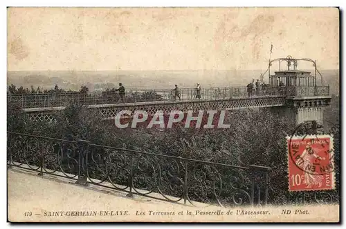 Cartes postales Saint Germain En Laye Les Terrasses et la Passerelle de l&#39Ascemseur