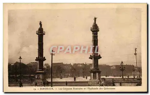 Cartes postales Bordeaux Les Colonnes Rostrales et l'Esplanade des Quinconccs