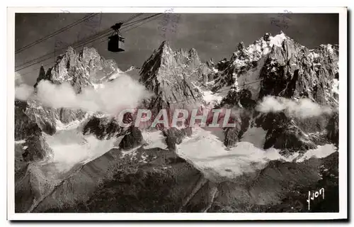 Cartes postales Chamonix Teleferique Du Brevent Les Grands Charmoz Le Grepon Blaitlere et l&#39alguille du Plan