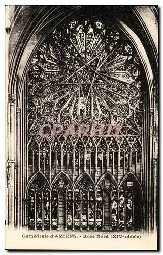 Cartes postales CAthedrale d&#39Amiens Rose Nord