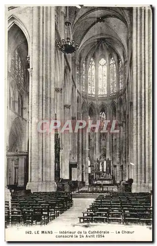 Ansichtskarte AK Le Mans Interieur de la Cathedrale Le Choeur Consacre le 24 avril 1254