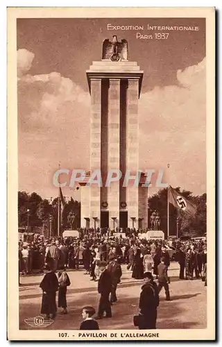 Ansichtskarte AK Expostition Internationale Paris 1937 Pavillon De L&#39Allemagne Drapeau nazi