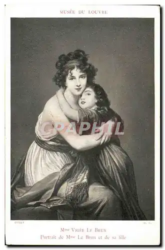 Cartes postales Musee Du Louvre Mme Vigee Le Brun Portrait de Mue Le Brun et de sa fille Musee du Louvre Paris