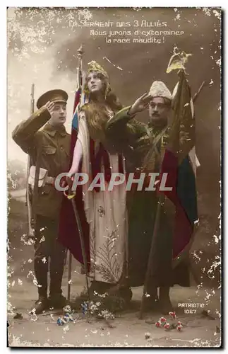 Cartes postales Le Serment Des 3 Allies Militaria