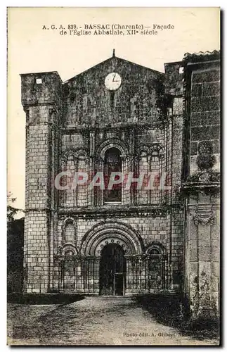Cartes postales Bassac Facade De l'Eglise Abbataiale