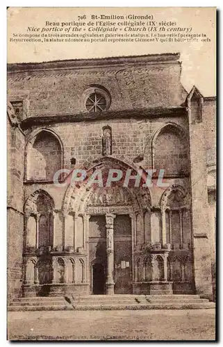 Cartes postales St Emilion Beau Portique De l&#39Eglise Collegiale