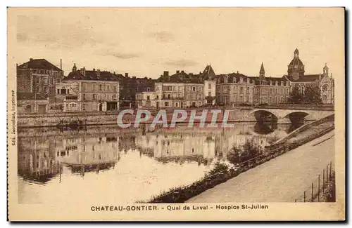 Cartes postales Chateau Gontier Quai de Laval Hospice St Jullien