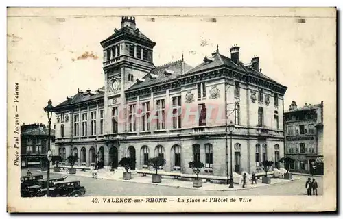Cartes postales Valence Sur Rhone La Place et l&#39Hotel de Ville
