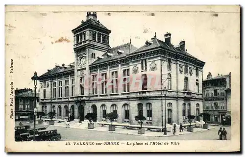 Cartes postales Valence Sur Rhone La Place et l'Hotel de Ville