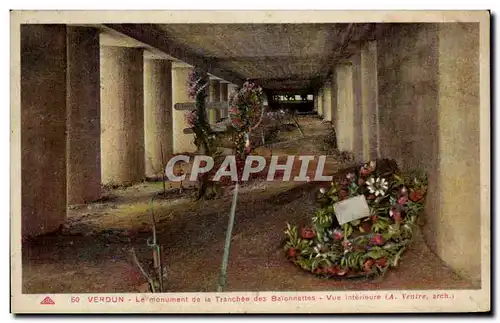 Cartes postales Verdun Le Monument de la Tranchee des Baionnettes Vue Interieure Militaria