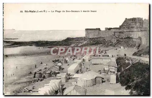 Ansichtskarte AK St Malo Le Plage de Bon Secours a Maree Basse