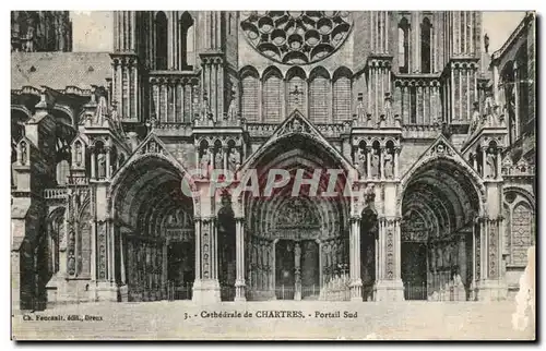 Cartes postales Catrhedrale de Chartres Portail Sud