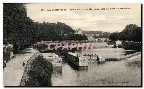 Cartes postales Laval Les Bords de la Mayenne pris du Pont d'Avesnieres