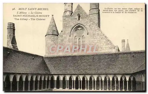 Cartes postales Mont Saint Michel L&#39Abbaye Le Cloitre