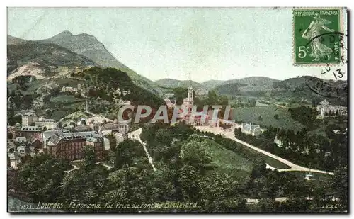 Ansichtskarte AK Lourdes Panorama Vue Prise du Pont du Boulevard